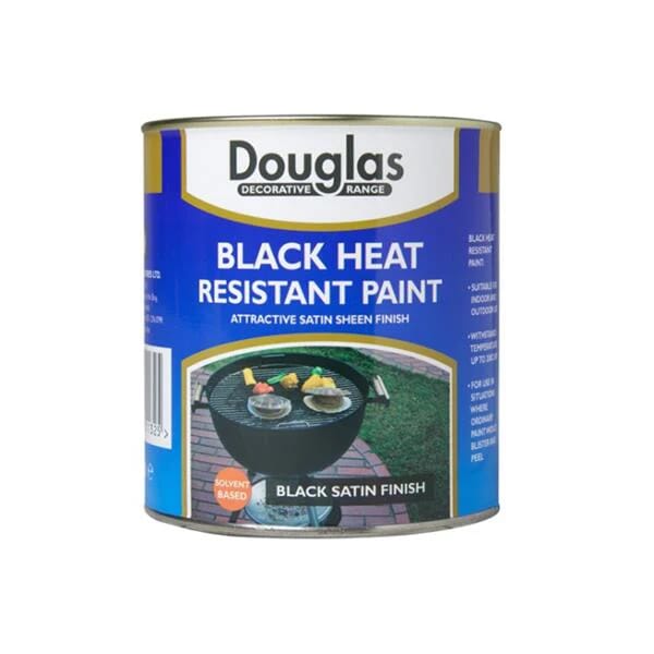 DOUGLAS BLACK HEAT RESISTANT PAINT - SATIN SHEEN FINISH