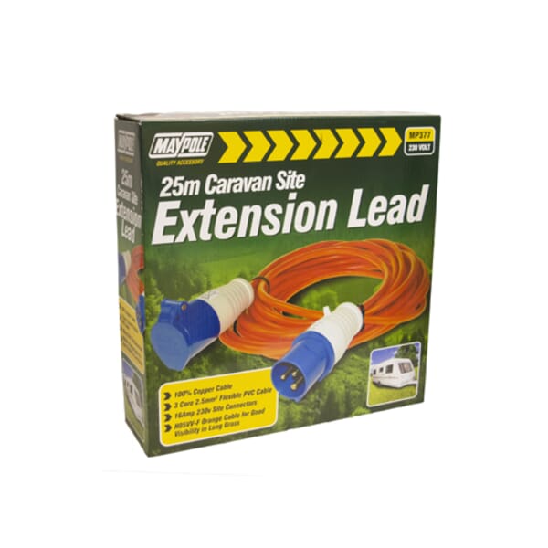 MP377 230V 25m Caravan Site Extension Lead