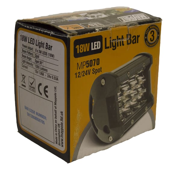 MP5070 12/24V 18W (12×1.5W) Spot LED Light Bar