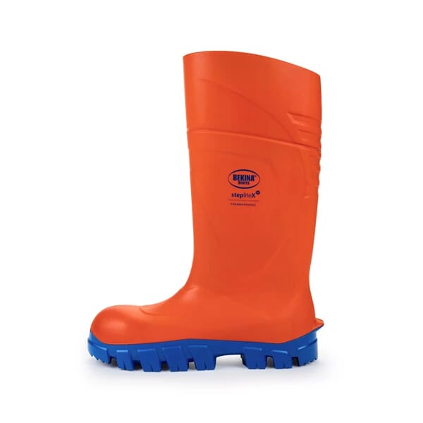 BEKINA-STEPLITEX THERMOPROTEC SAFETY WELLINGTONS - NON-METALLIC TOE CAP AND MID SOLE - ORANGE