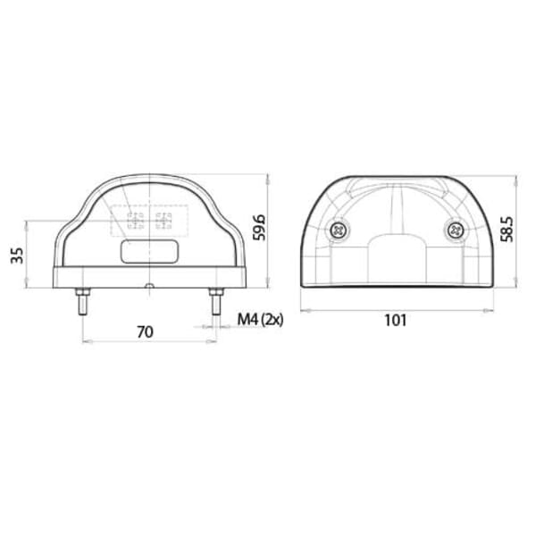 MP8222 WAS 10-30V LED Number Plate Lamp