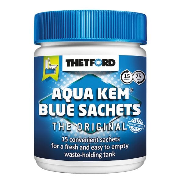 THETFORD TOILET ADDITIVE AQUA KEM BLUE SACHETS 15 PACK