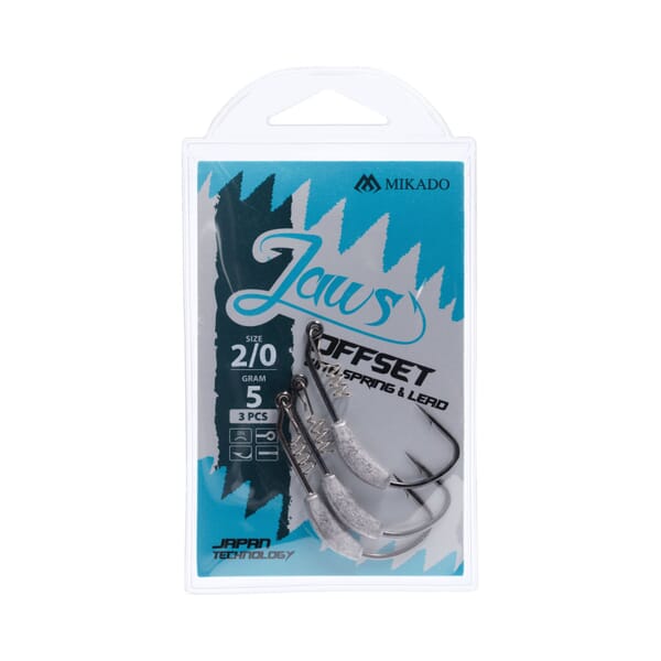 MIKADO JAWS HOOKS OFFSET WITH SCREW, 7G LEAD WEIGHT & SIZE 4/0 HOOK - PACK OF 3