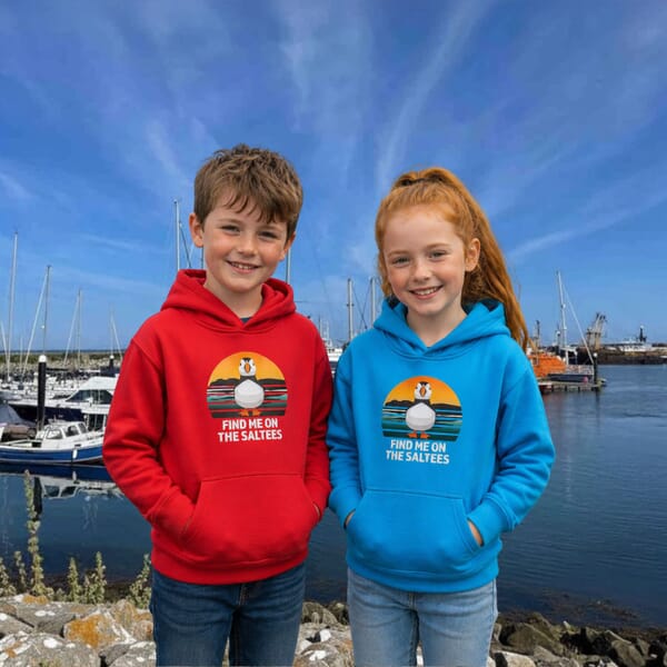 KILMORE QUAY CLOTHING CO. KIDS HOODIE - PUFFIN - AQUA