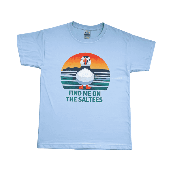 KILMORE QUAY CLOTHING CO. KIDS T-SHIRT - PUFFIN - SKY BLUE
