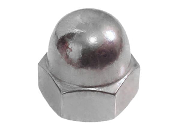 STAINLESS STEEL DOMED NUT - HEXAGON - SOLD INDIVIDUALLY