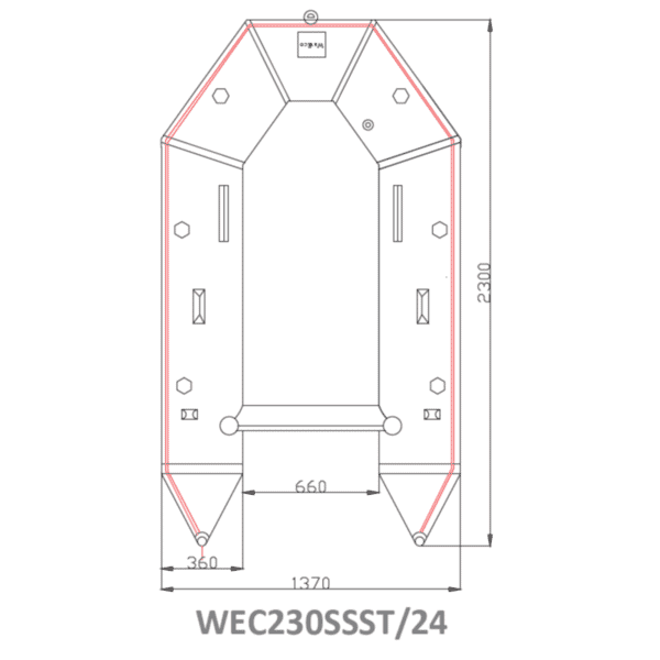 WavEco Inflatable boat - slatted floor - 2.3M