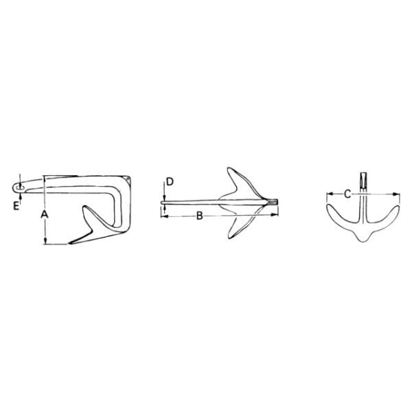 BRUCE/CLAW TYPE ANCHOR / M-ANCHOR - GALVANISED
