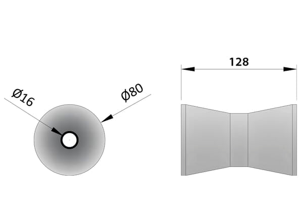 Keel Roller V Blue 128X16X52-80