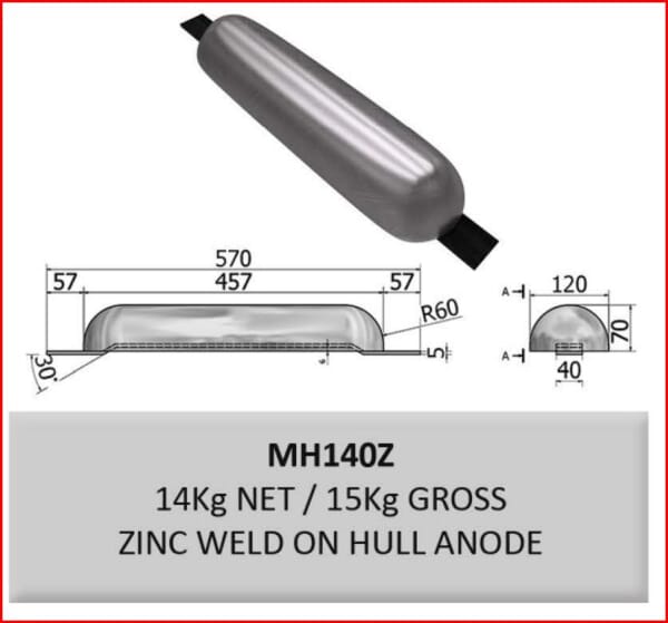 Weld-On Zinc Anode