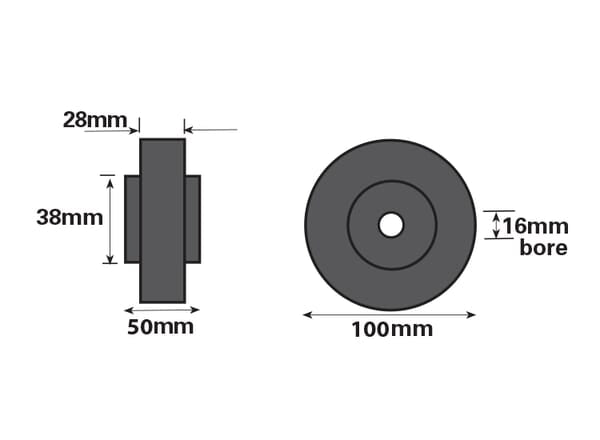 Boat Trailer Side Roller Single MP459 56X16X100