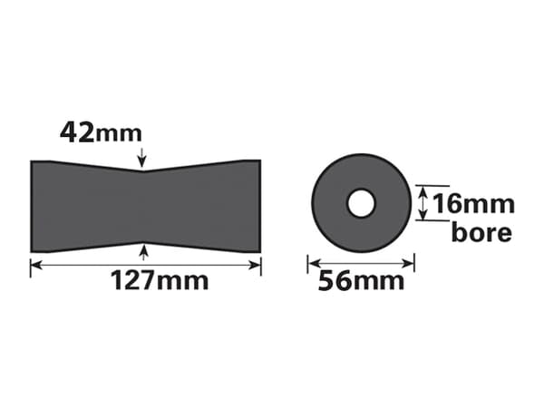 Boat Trailer Keel Roller V MP463 127X16X44-57