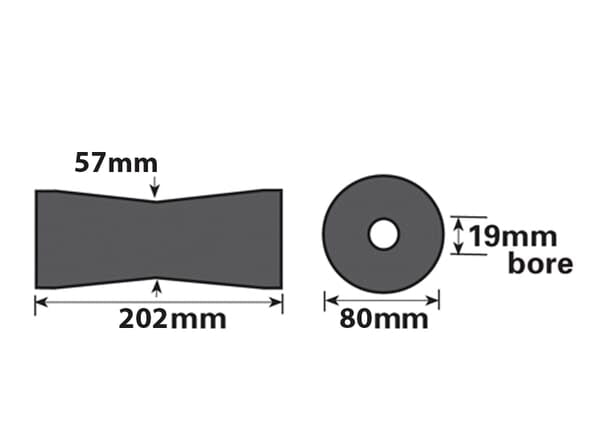 Boat Trailer V Keel Roller 203X19X57-77 MP4622