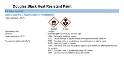 DOUGLAS BLACK HEAT RESISTANT PAINT - SATIN SHEEN FINISH