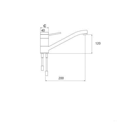 SINGLE CONTROL MIXER TAP 200MM CHROME