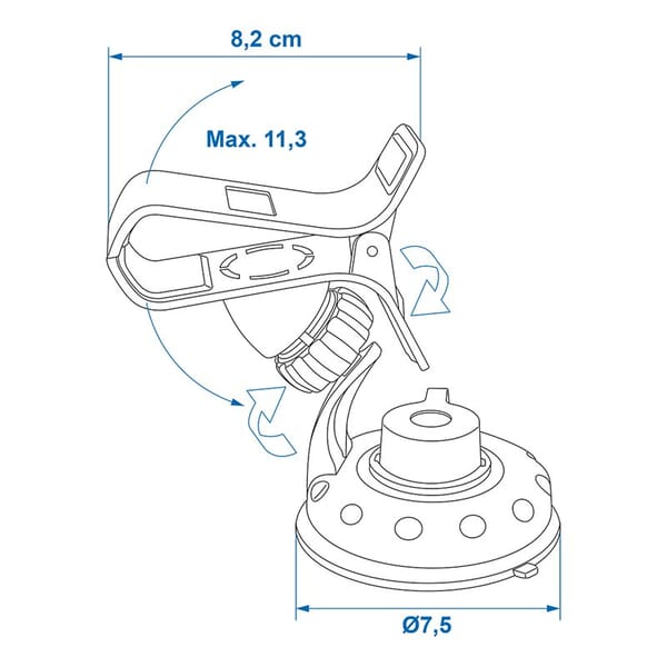 UNIVERSAL GPS/MOBILE HOLDER WITH SUCTION CUP