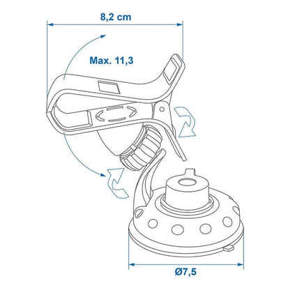 UNIVERSAL GPS/MOBILE HOLDER WITH SUCTION CUP