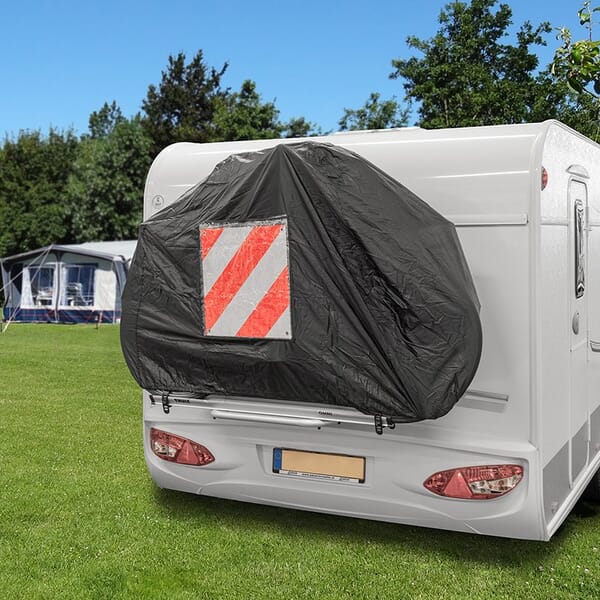 BICYCLE COVER FOR 2 BIKES - WITH WARNING SIGNAL PLATE COMPARTMENT