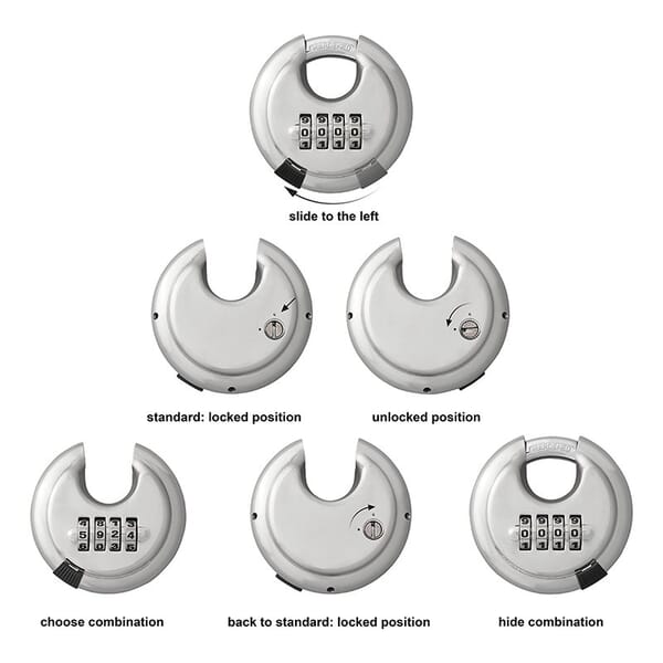 DISCUS LOCK WITH NUMBER COMBINATION