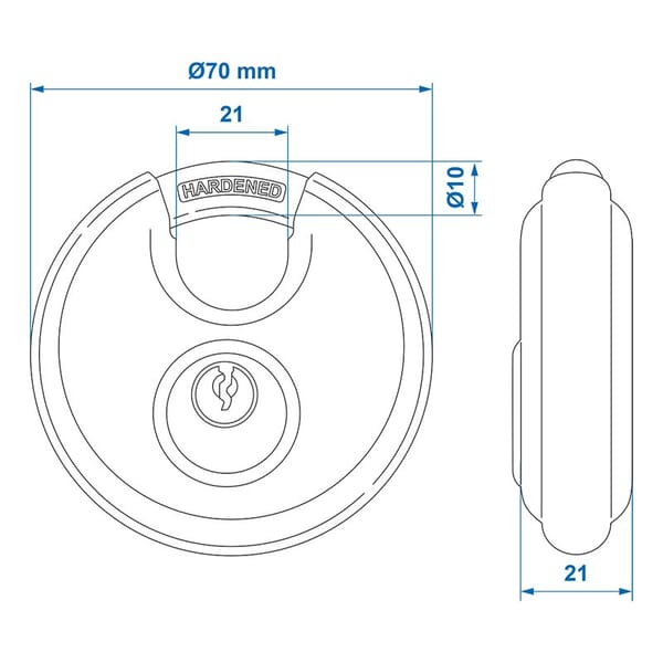 DISCUS LOCK WITH KEYS