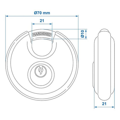 DISCUS LOCK WITH KEYS