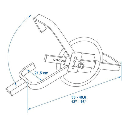 WHEEL CLAMP 13-16INCH WITH STEEL DISC