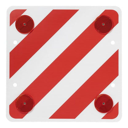PLASTIC REAR WARNING SIGN WITH REFLECTORS - 50X50CM
