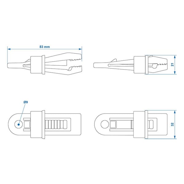 TARP CLIPS - SET OF 4 PIECES