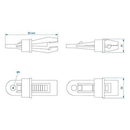 TARP CLIPS - SET OF 4 PIECES