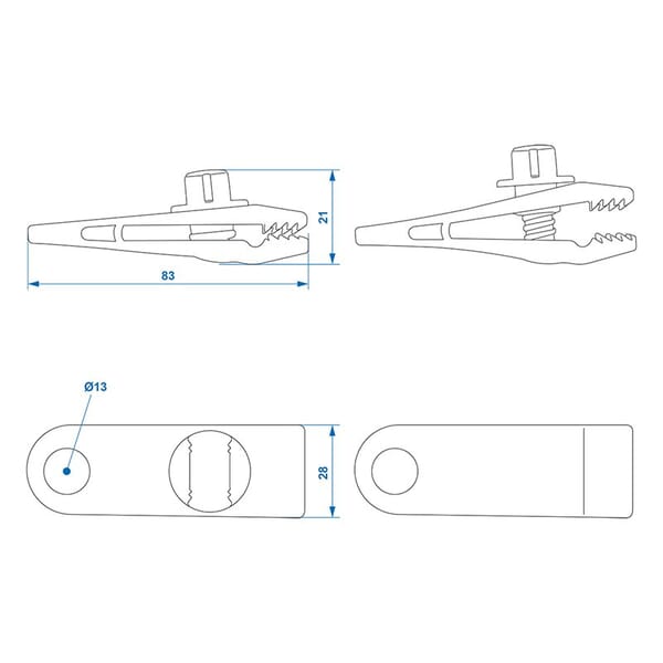 TARP CLIPS WITH SCREWS - SET OF 4 PIECES