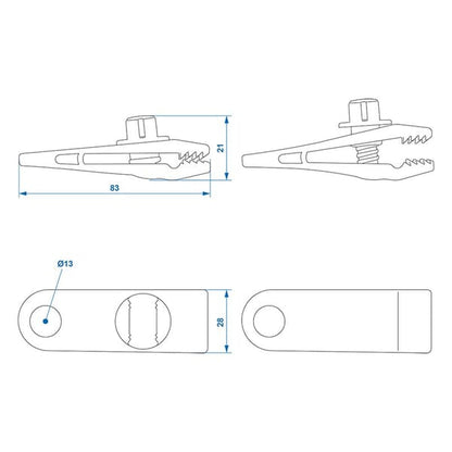 TARP CLIPS WITH SCREWS - SET OF 4 PIECES
