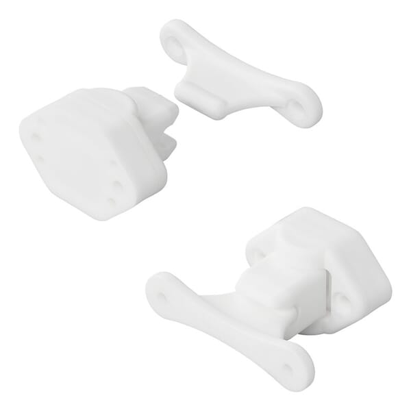 DOOR CATCHER FOR CAMPERVAN / CARAVAN - WHITE HINGED