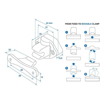 DOOR CATCHER FOR CAMPERVAN / CARAVAN - WHITE HINGED