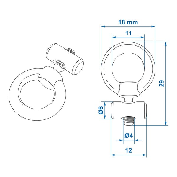 AWNING RAIL STOPPER 6-9MM - 2PIECE SET - STAINLESS STEEL