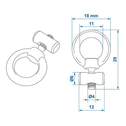 AWNING RAIL STOPPER 6-9MM - 2PIECE SET - STAINLESS STEEL