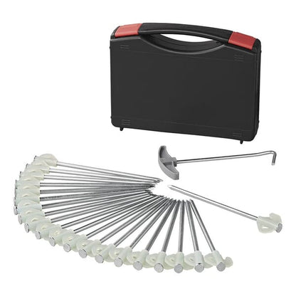 TENT PEGS - 20CM - SCREWABLE - METAL WITH PLASTIC HOOK & SCREWHEAD - SET OF 20 PIECES IN CASE
