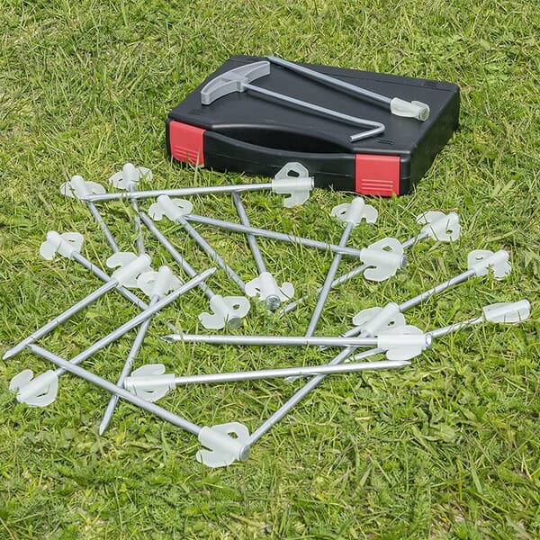 ROCK PEGS - 20CM - METAL - GLOW IN DARK - SET OF 20 PIECES IN A CASE