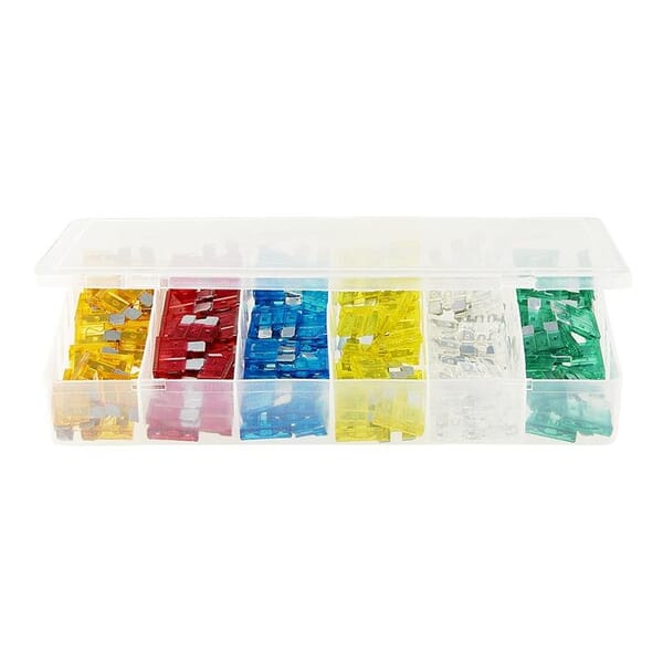 ASSORTED BLADE FUSES - 120 PIECES IN PLASTIC BOX