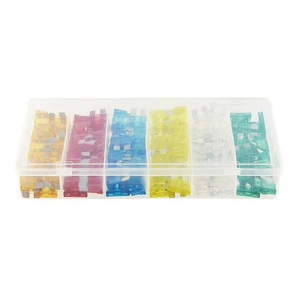 ASSORTED BLADE FUSES - 120 PIECES IN PLASTIC BOX