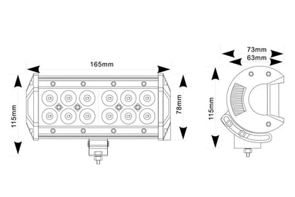 MP5071 12/24V 36W (12 x 3W) Spot LED Light Bar