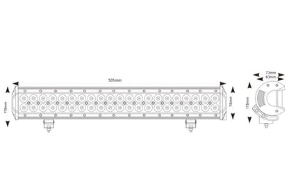 MP5073 12/24V 126W (42 x 3W) Spot/Flood Combo LED Light Bar