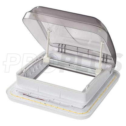 ROOF HATCH - 400X400MM - TRANSPARENT WITH LED - WITHOUT VENTILATION