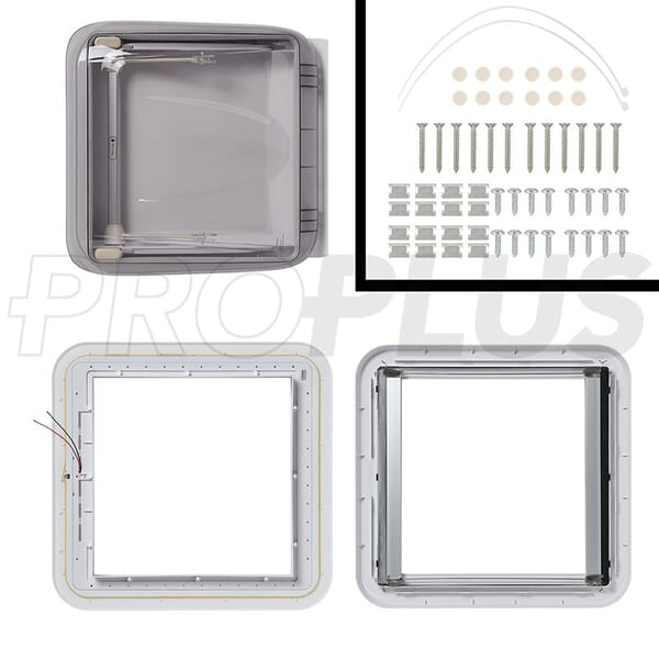 ROOF HATCH - 400X400MM - TRANSPARENT WITH LED - WITHOUT VENTILATION