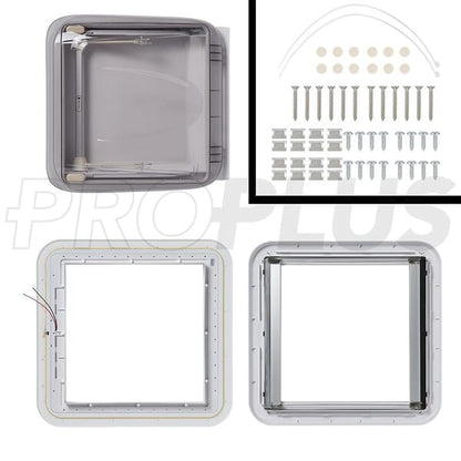 ROOF HATCH - 400X400MM - TRANSPARENT WITH LED - WITHOUT VENTILATION