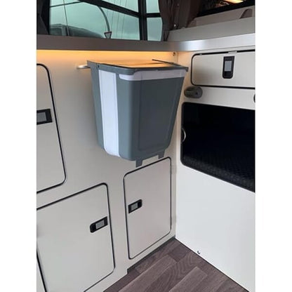 CAMP4 FOLDABLE TRASH BIN WITH LID - GREY / WHITE - 8L