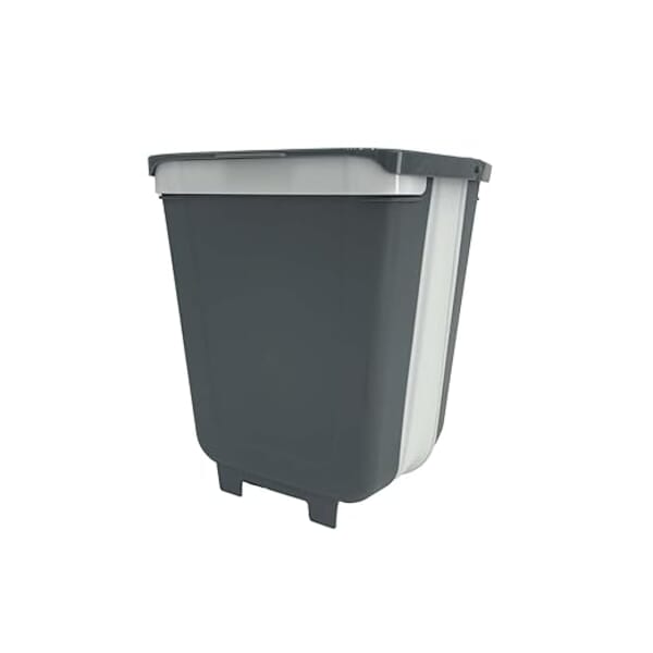 CAMP4 FOLDABLE TRASH BIN WITH LID - GREY / WHITE - 8L