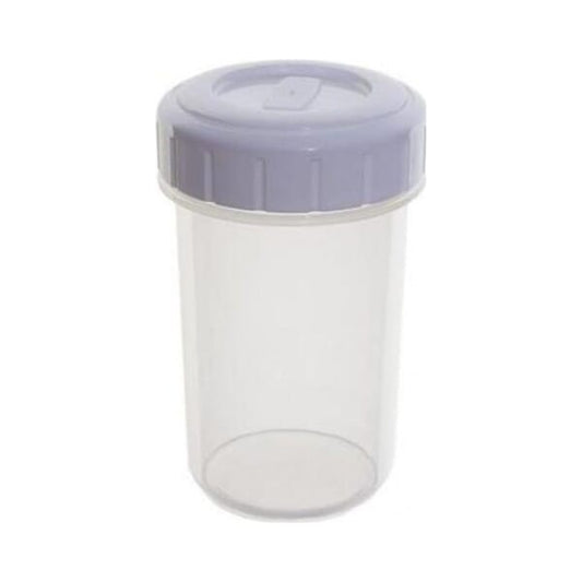 WHITEFURZE CLEAR BEAKER - WHITE SCREW TOP LID - MICROWAVE / DISHWASHER / FREEZER SAFE - 0.4L