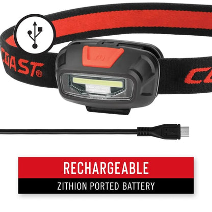 COAST FL13R RECHARGABLE LED HEADLAMP 270 LUMENS WITH RED AND WHITE LIGHT