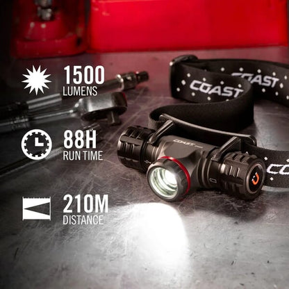 COAST XPH30R RECHARGABLE HEADLAMP 1500 LUMENS