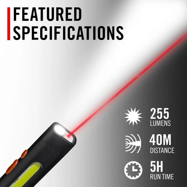 COAST PM50R RECHARGABLE WORKLIGHT - WHITE RED AND LASER LIGHTING - DUST AND WATER RESISTANT (IP54)